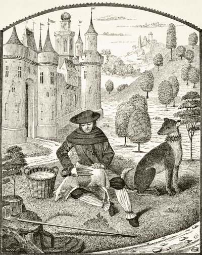 Sheep shearing in the Middle Ages, from 